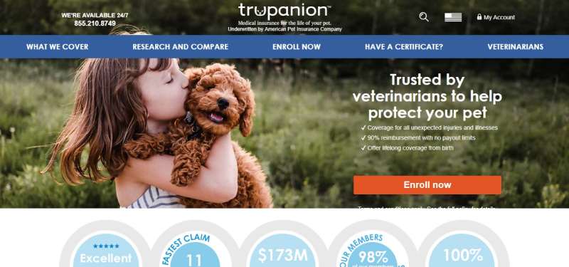 trupanion - medical insurance for pets - screen shot