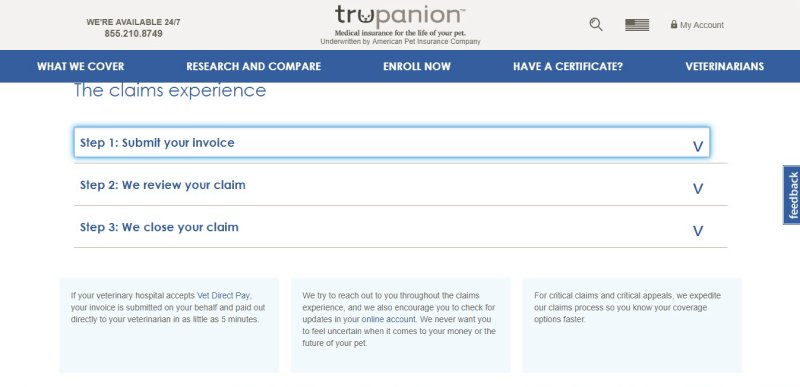 trupanion - medical insurance for pets -  claims